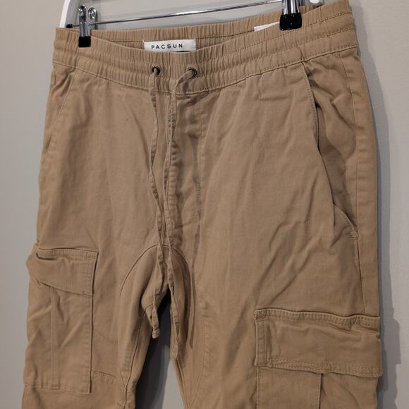 PacSun Cargo Jogger Pants Elastic Waist Drawstring Pockets Utility - Size M - Picture 3 of 12